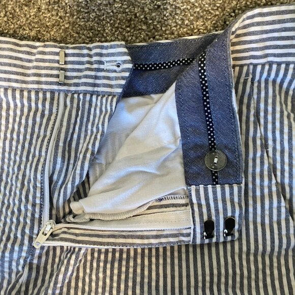 Banana Republic Hampton Grey White Pinstripe Dress Pants‎ Work Office Job Size 8 - Picture 5 of 6